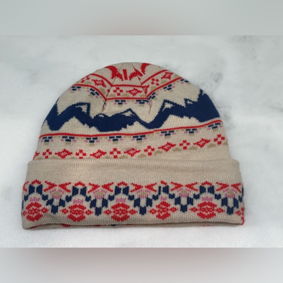 FP Movement by Free People Patterned Knit Beanie - Red, Blue, Cream OS - Picture 2 of 5